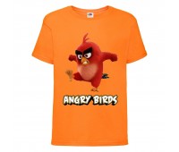 Футболка детская Энгри Бердс  (Angry Birds) оранжевая  (AB-red-angry-orange) 104 см