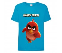 Футболка детская Энгри Бердс  (Angry Birds) голубая  (AB-red-angry-blue) 104 см