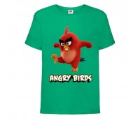 Футболка детская Энгри Бердс  (Angry Birds) зеленая (AB-red-angry-dark-green) 104 см