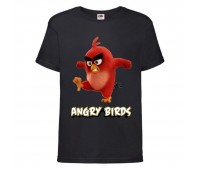 Футболка детская Энгри Бердс  (Angry Birds) черная  (AB-red-angry-black) 104 см