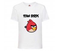 Футболка детская Энгри Бердс  (Angry Birds) белая  (AB-red&tim-white) 164 см