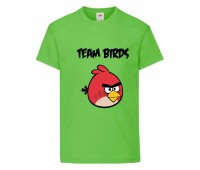 Футболка детская Энгри Бердс  (Angry Birds) зеленая  (AB-red&tim-green) 116 см