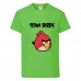 Футболка детская Энгри Бердс  (Angry Birds) зеленая  (AB-red&tim-green) 128 см