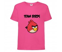 Футболка детская Энгри Бердс  (Angry Birds) розовая  (AB-red&tim-pink) 104 см
