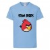Футболка детская Энгри Бердс  (Angry Birds) светло-голубая  (AB-red&tim-blue) 104 см