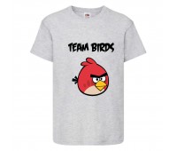 Футболка детская Энгри Бердс  (Angry Birds) серая (AB-red&tim-gray) 104 см