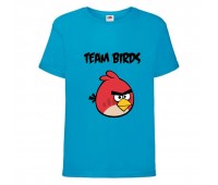 Футболка детская Энгри Бердс  (Angry Birds) голубая (AB-red&tim-blue) 104 см