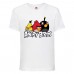 Футболка детская Энгри Бердс  (Angry Birds) белая  (AB-red-chak&bomb-white) 140 см
