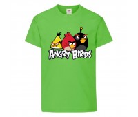 Футболка детская Энгри Бердс  (Angry Birds) светло-зеленая  (AB-red-chak&bomb-green) 116 см