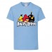 Футболка детская Энгри Бердс  (Angry Birds) светло-голубая  (AB-red-chak&bomb-blue) 104 см