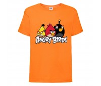 Футболка детская Энгри Бердс  (Angry Birds) оранжевая  (AB-red-chak&bomb-orange) 104 см