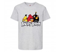 Футболка детская Энгри Бердс  (Angry Birds) серая  (AB-red-chak&bomb-gray) 104 см
