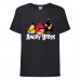 Футболка детская Энгри Бердс  (Angry Birds) черная  (AB-red-chak&bomb-black) 164 см