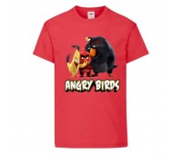 Футболка детская Энгри Бердс  (Angry Birds) красная  (AB-red-chak&bomb-2-red) 152 см