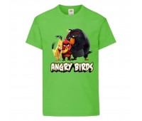 Футболка детская Энгри Бердс  (Angry Birds) светло-зеленая  (AB-red-chak&bomb-2-green) 104 см