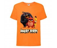 Футболка детская Энгри Бердс  (Angry Birds) оранжевая  (AB-red-chak&bomb-3-orange) 164 см