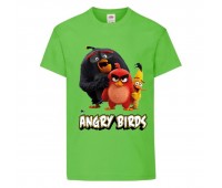 Футболка детская Энгри Бердс  (Angry Birds) светло-зеленая  (AB-red-chak&bomb-3-green) 116 см