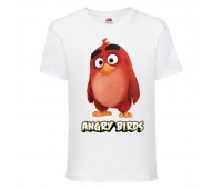 Футболка детская Энгри Бердс  (Angry Birds) белая  (AB-red-white) 104 см