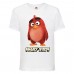 Футболка детская Энгри Бердс  (Angry Birds) белая  (AB-red-white) 116 см