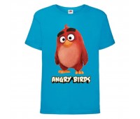 Футболка детская Энгри Бердс  (Angry Birds) голубая  (AB-red-blue) 152 см