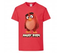 Футболка детская Энгри Бердс  (Angry Birds) красная  (AB-red-red) 152 см