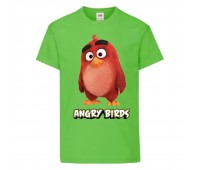Футболка детская Энгри Бердс  (Angry Birds) светло-зеленая  (AB-red-green) 116 см