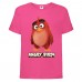 Футболка детская Энгри Бердс  (Angry Birds) розовая  (AB-red-pink) 104 см