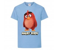 Футболка детская Энгри Бердс  (Angry Birds) светло-голубой  (AB-red-blue) 104 см