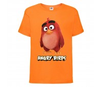 Футболка детская Энгри Бердс  (Angry Birds) оранжевая  (AB-red-orange) 104 см