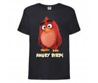Футболка детская Энгри Бердс  (Angry Birds) черная  (AB-red-black) 140 см