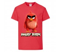 Футболка детская Энгри Бердс  (Angry Birds) красная  (AB-red-2-red) 152 см