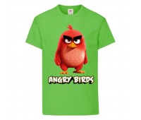 Футболка детская Энгри Бердс  (Angry Birds) светло-зеленая  (AB-red-2-green) 116 см