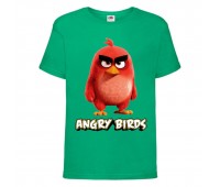 Футболка детская Энгри Бердс  (Angry Birds) зеленая  (AB-red-2-green) 104 см