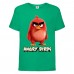 Футболка детская Энгри Бердс  (Angry Birds) зеленая  (AB-red-2-green) 128 см