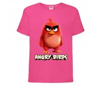 Футболка детская Энгри Бердс  (Angry Birds) розовая (AB-red-2-pink) 104 см