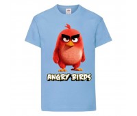 Футболка детская Энгри Бердс  (Angry Birds) светло-голубая (AB-red-2-blue) 104 см