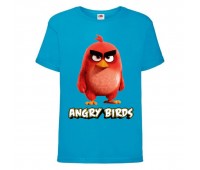 Футболка детская Энгри Бердс  (Angry Birds) голубая (AB-red-2-blue) 104 см