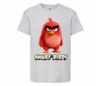 Футболка детская Энгри Бердс  (Angry Birds) серая (AB-red-2-gray) 152 см