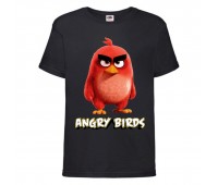 Футболка детская Энгри Бердс  (Angry Birds) черная (AB-red-2-black) 152 см