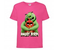 Футболка детская Энгри Бердс  (Angry Birds) розовая  (AB-swin&red-pink) 104 см