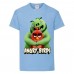 Футболка детская Энгри Бердс  (Angry Birds) светло-голубая  (AB-swin&red-blue) 104 см