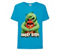 Футболка детская Энгри Бердс  (Angry Birds) голубая  (AB-swin&red-blue) 104 см