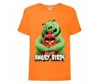 Футболка детская Энгри Бердс  (Angry Birds) оранжевая  (AB-swin&red-orange) 104 см