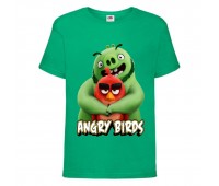 Футболка детская Энгри Бердс  (Angry Birds) зеленая  (AB-swin&red-green) 104 см