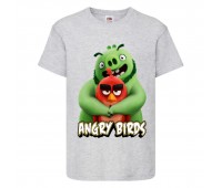 Футболка детская Энгри Бердс  (Angry Birds) серая  (AB-swin&red-gray) 152 см