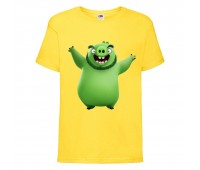 Футболка детская Энгри Бердс  (Angry Birds) желтая  (AB-swin-yellow) 140 см