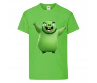 Футболка детская Энгри Бердс  (Angry Birds) светло-зеленая  (AB-swin-green) 116 см