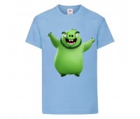 Футболка детская Энгри Бердс  (Angry Birds) светло-голубой  (AB-swin-blue) 104 см