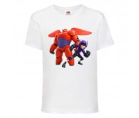 Футболка детская Город героев Баймакс и герой (Baymax and hero HC wh 1) белая 104 см