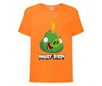 Футболка детская Энгри Бердс  (Angry Birds) оранжевая  (AB-swin-2-orange) 152 см